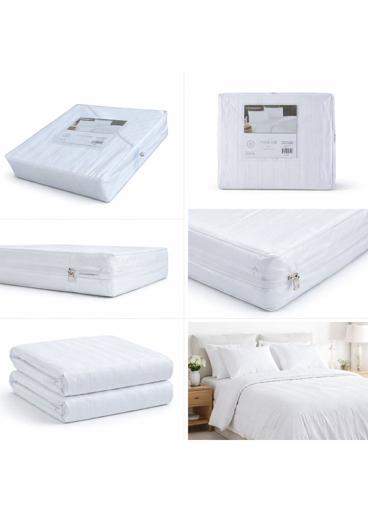 Комплект постільної білизни Reye White сатин 220-200 см білий Maison D'or (372084469)