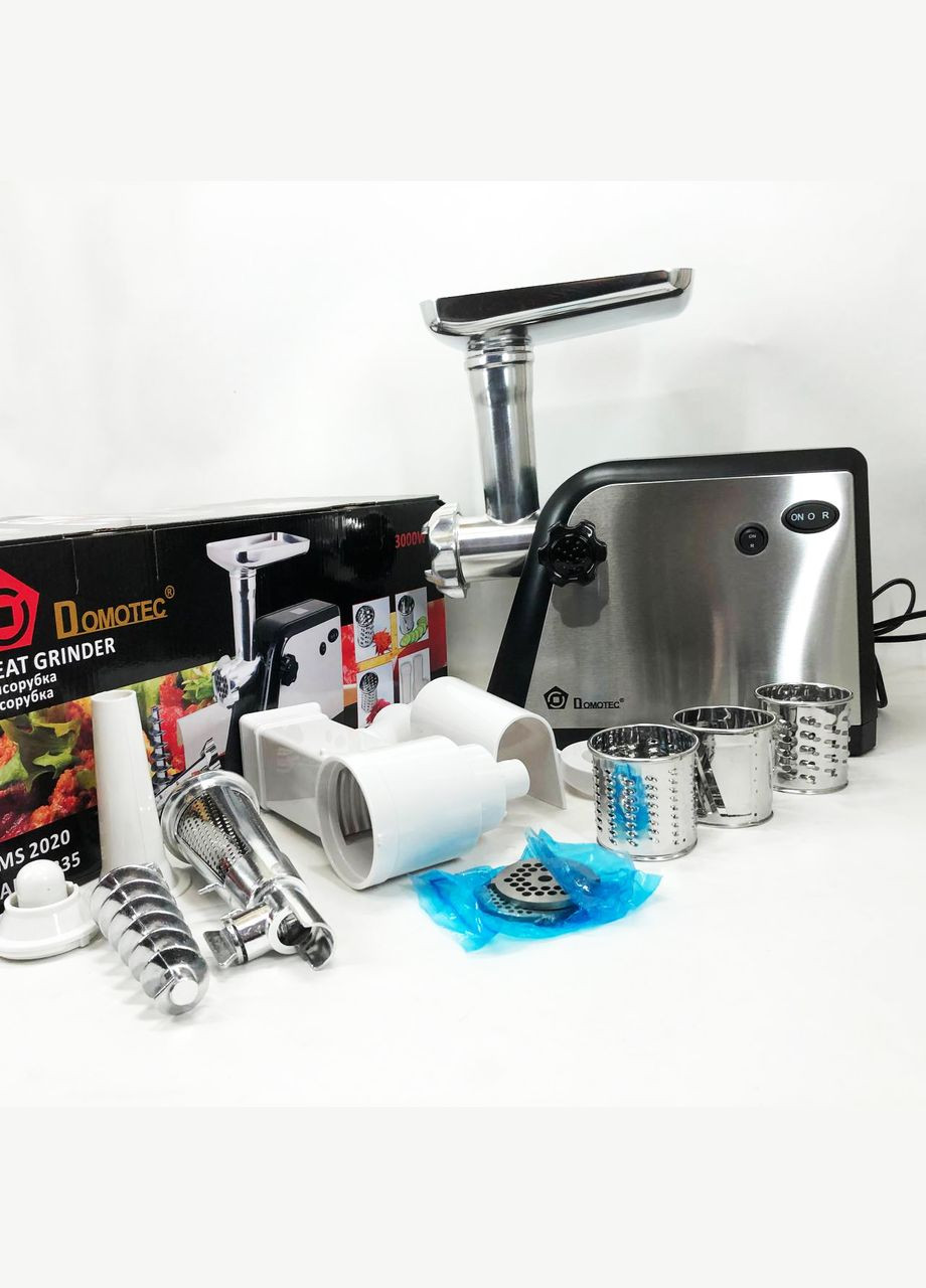 Електрична м'ясорубка MS-2020 з насадкою для томатів та терками 2600 W Domotec (364664570)