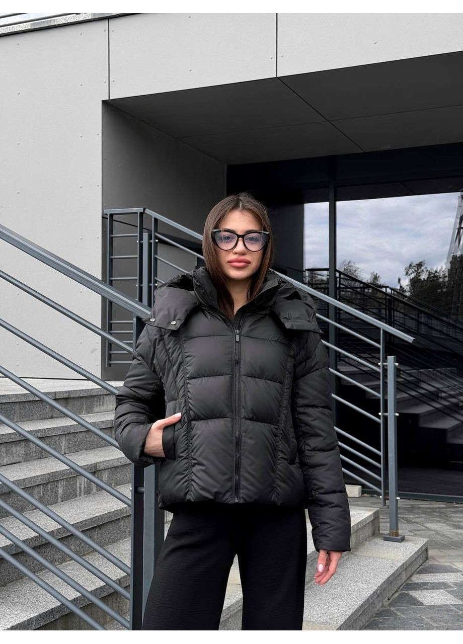 Черная зимняя женская зимняя куртка SK