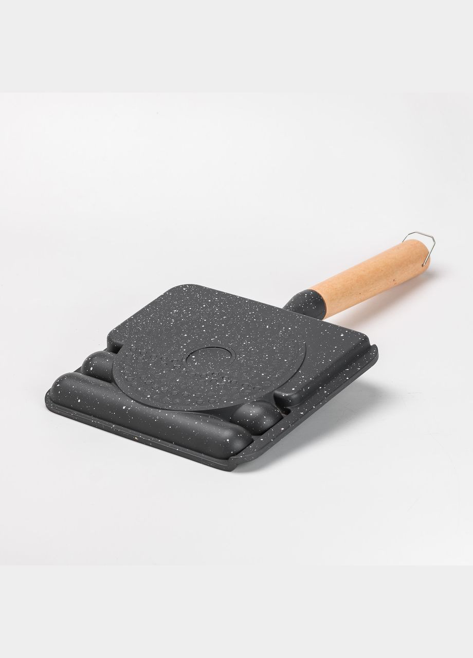 Сковорода прямокутна на 3 секції з антипригарним покриттям сіра Breakfast (315636550)