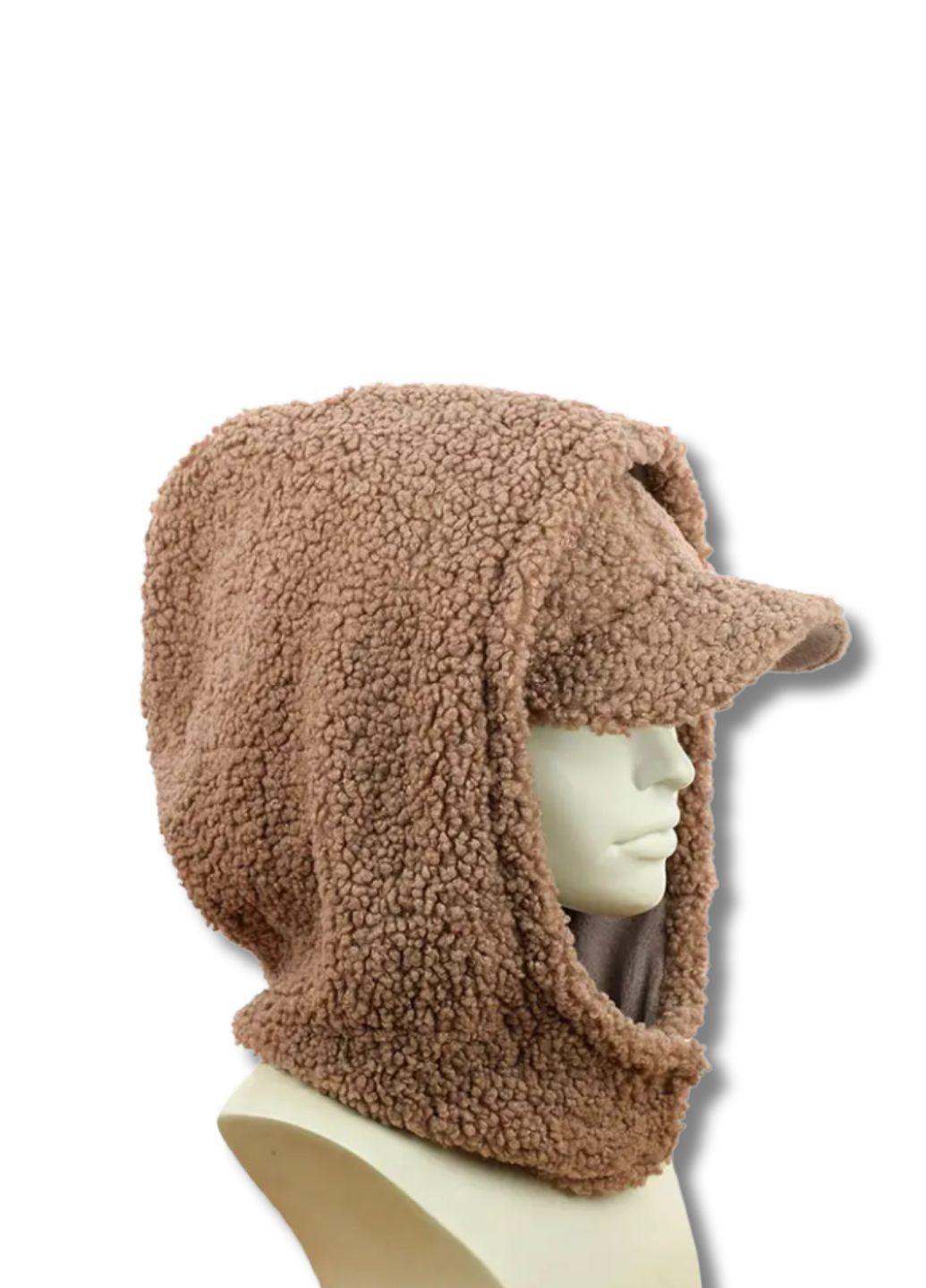 Женский зимний комплект Капор + Кепка - Барашек No Brand Зимовий комплект капор + кепка (355794087)