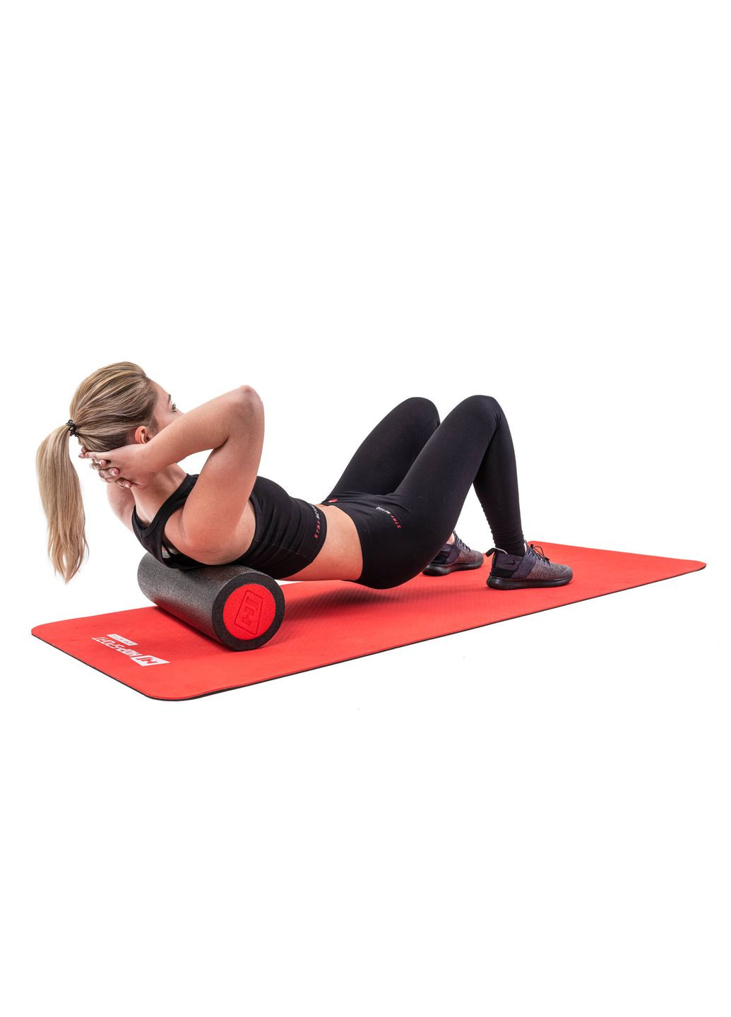 Массажный ролик (валик, роллер) EPE 45см черно-красный Hop-Sport (361951645)