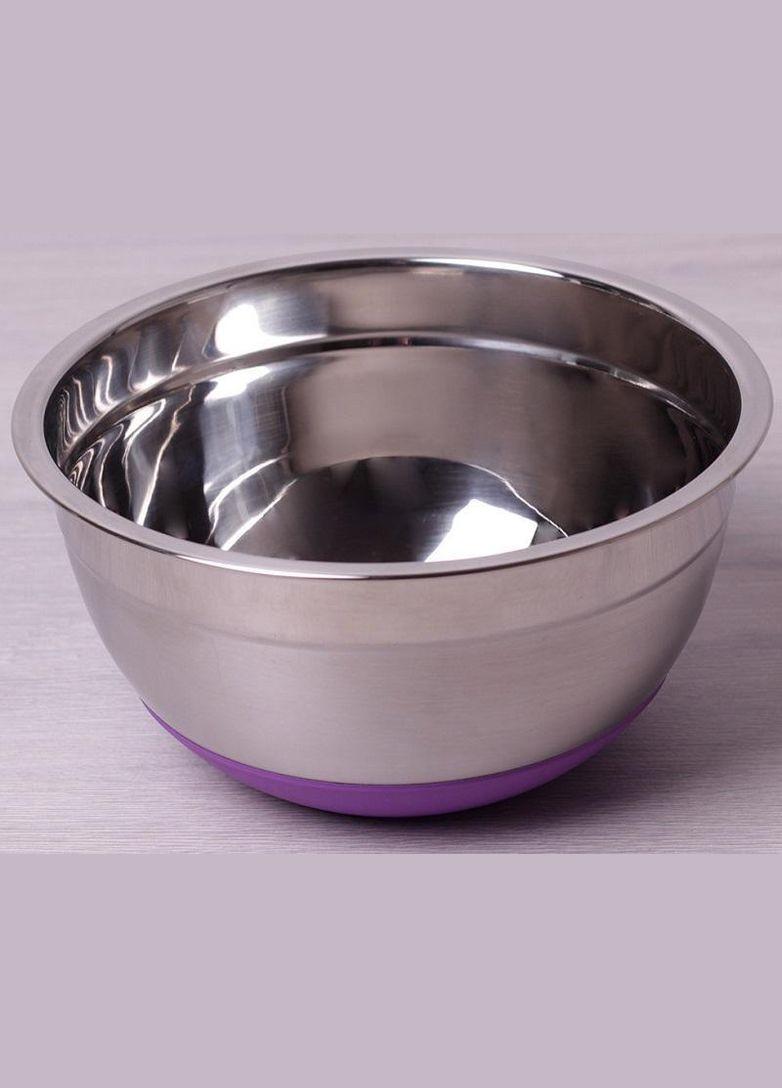 Миска стальная Labro Ø18х9см c силиконовым дном (фиолетовая) Kamille (329892980)