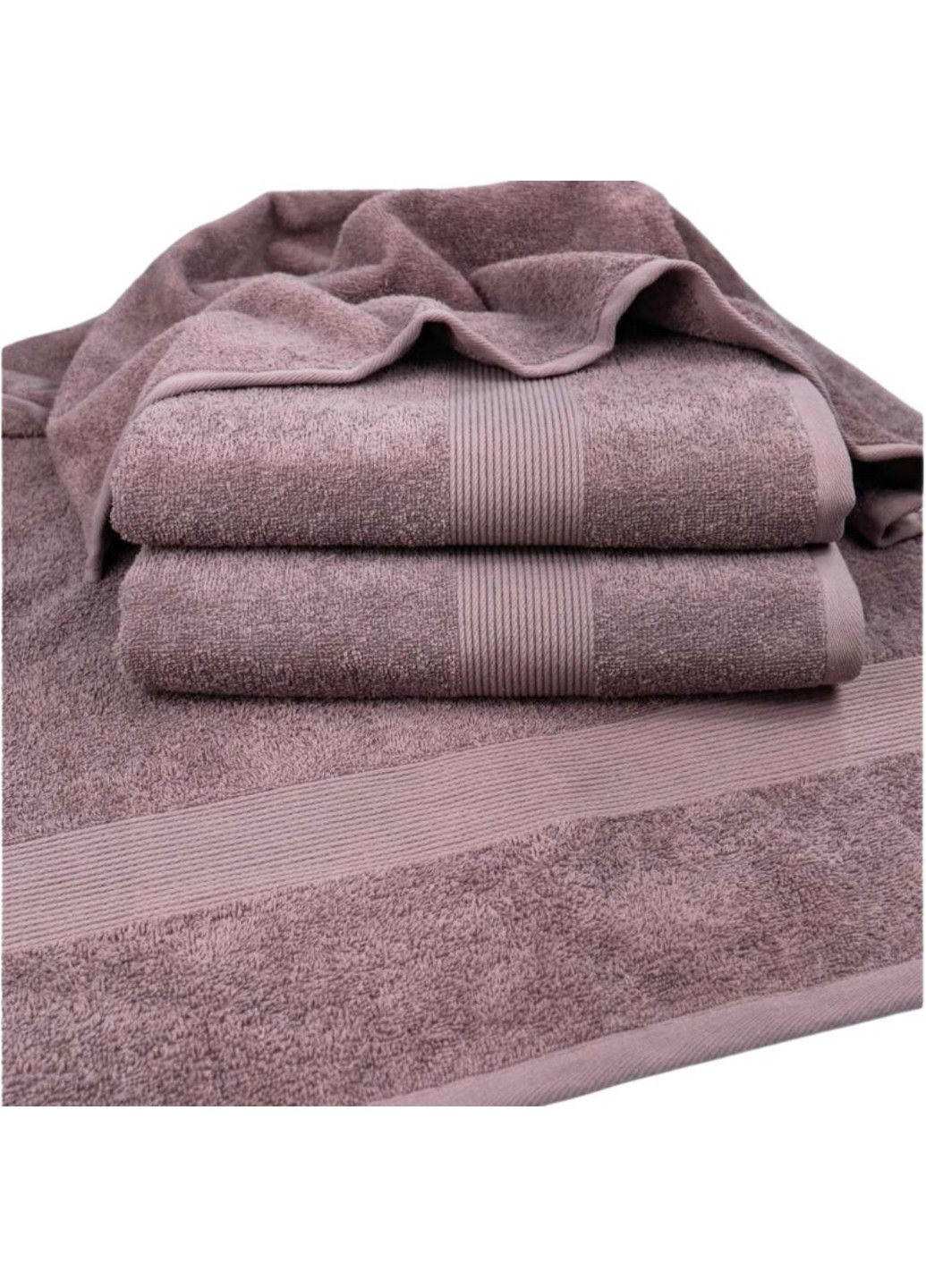 GM Textile полотенце махровое с бордюром, 70*140 см темно-коричневый производство - Узбекистан