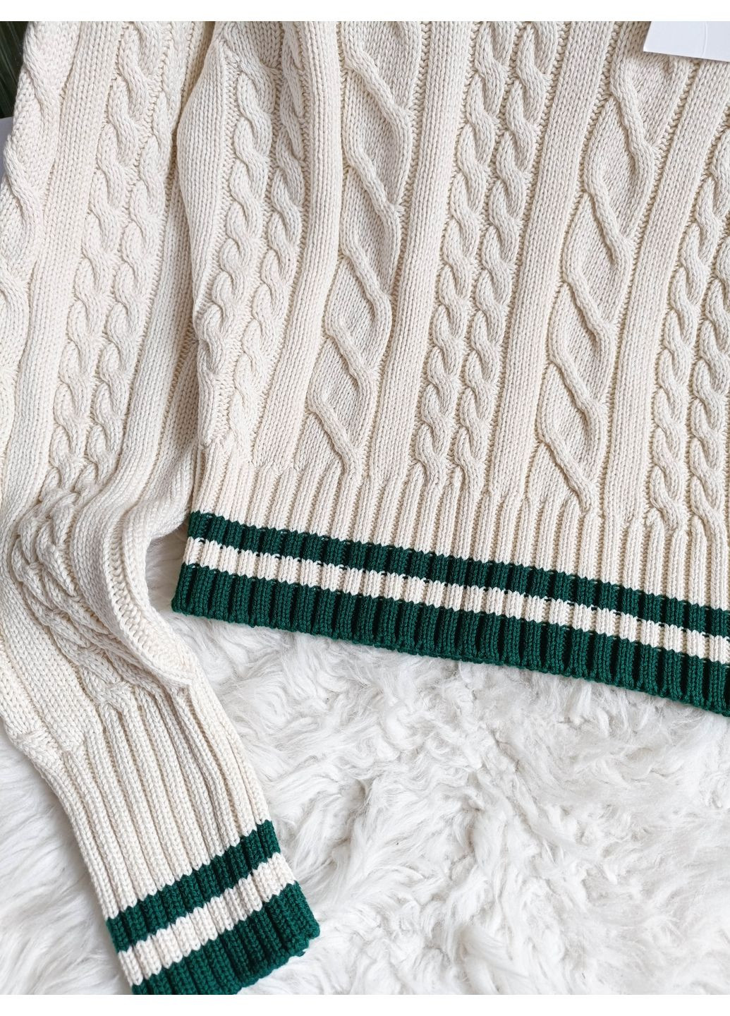 Бежевый демисезонный свитер крупной вязки Zara