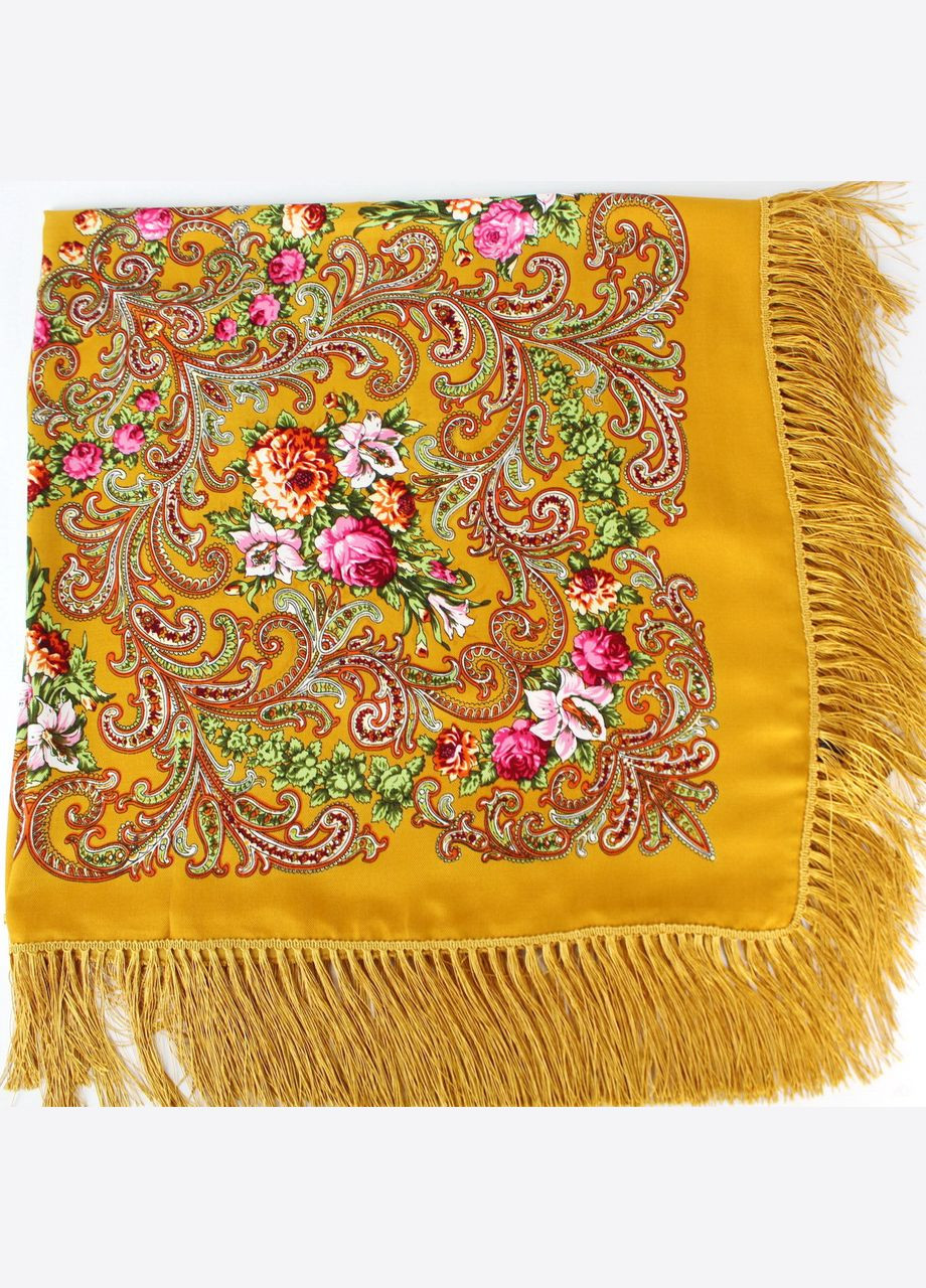 Хустка народна "Букет лілій" Жовта 611013 Husta (322502106)