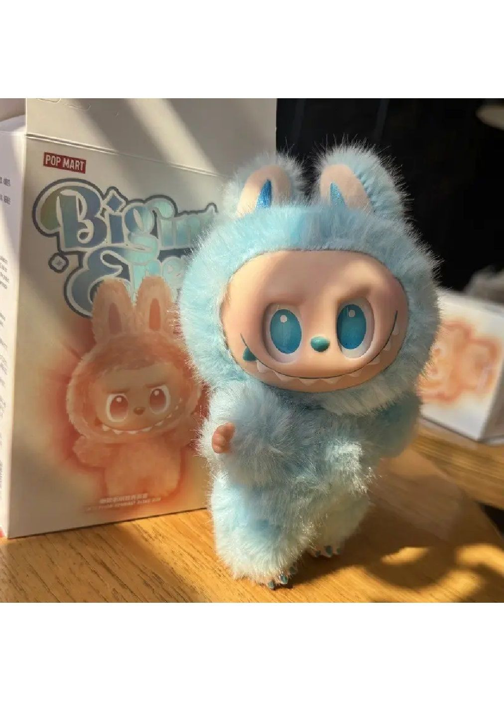 Мягкая плюшевая игрушка фигурка брелок Лабубу с виниловой мордочкой кольцом для подвешивания 16 см (481004-Prob) Голубая Unbranded (350752233)