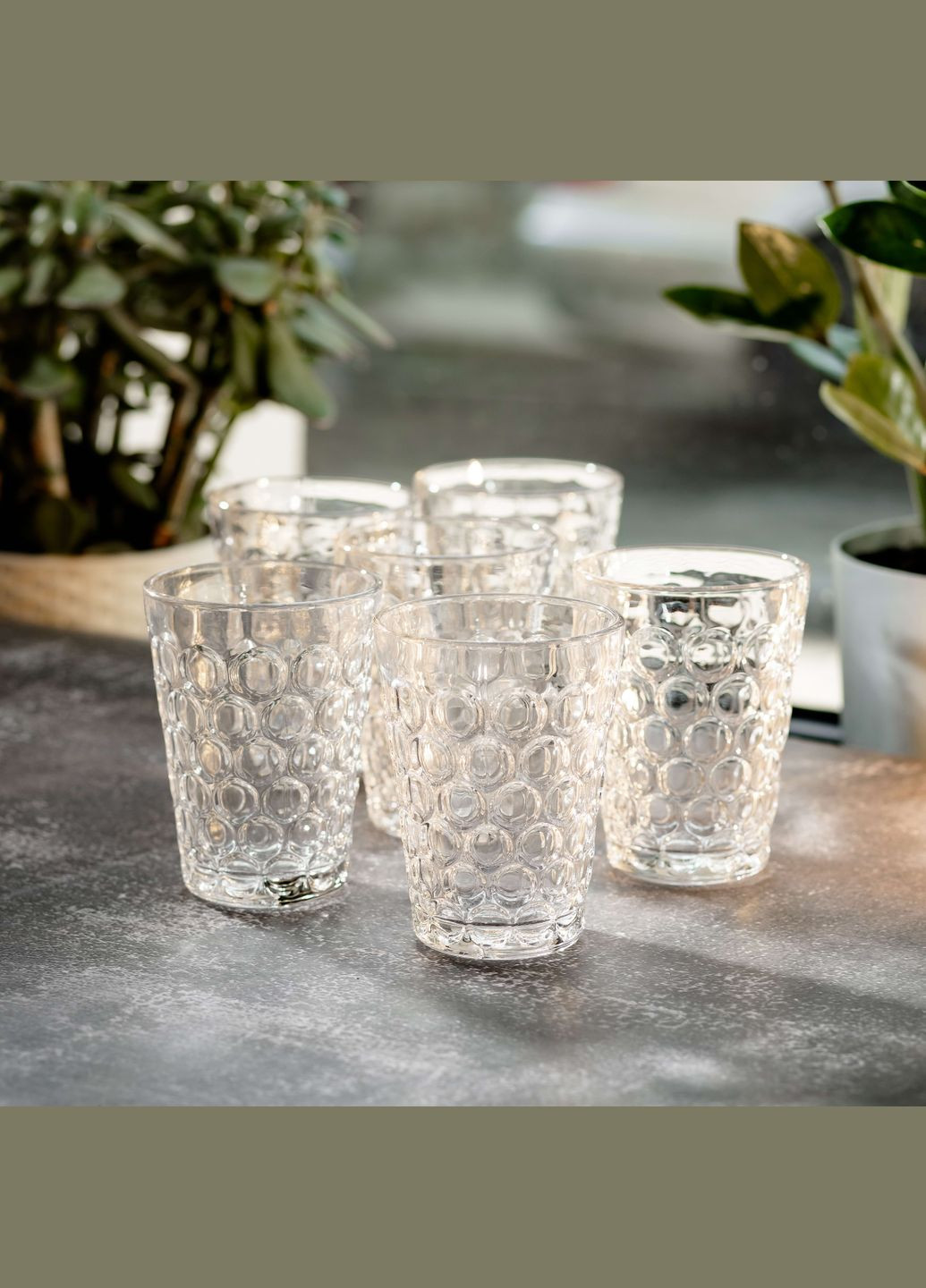 Набір склянок із товстого скла Drops 6 штук по 400 мл Yiwu (322339918)