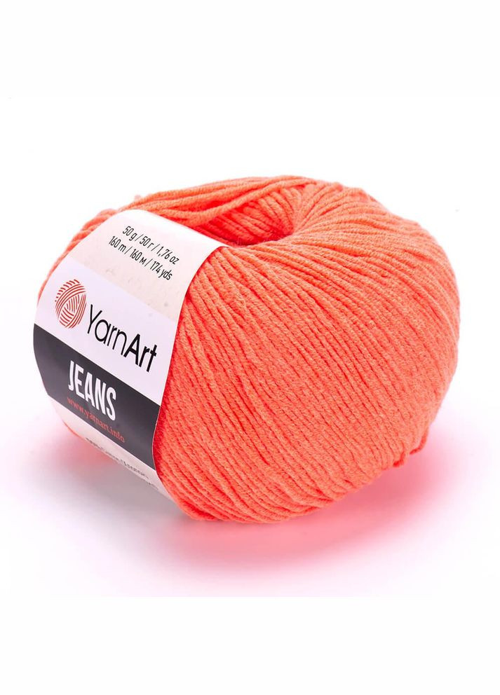 Пряжа Jeans, полухлопок, №61 коралловая, 50 гр YarnArt (340486509)
