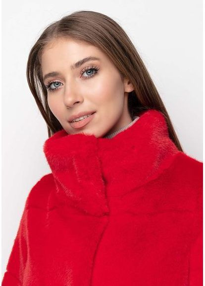 Роскошное Эко Меховое Пальто 908-3M-C Красный SAM S Samange (367724749)