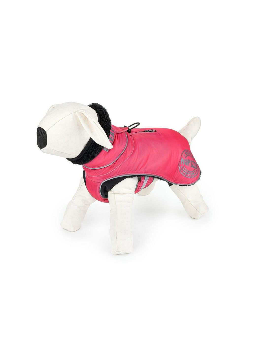 Зимнее пальто для собак с утеплённым воротником, тёмно-розовый, L, 60см Happet (357074935)