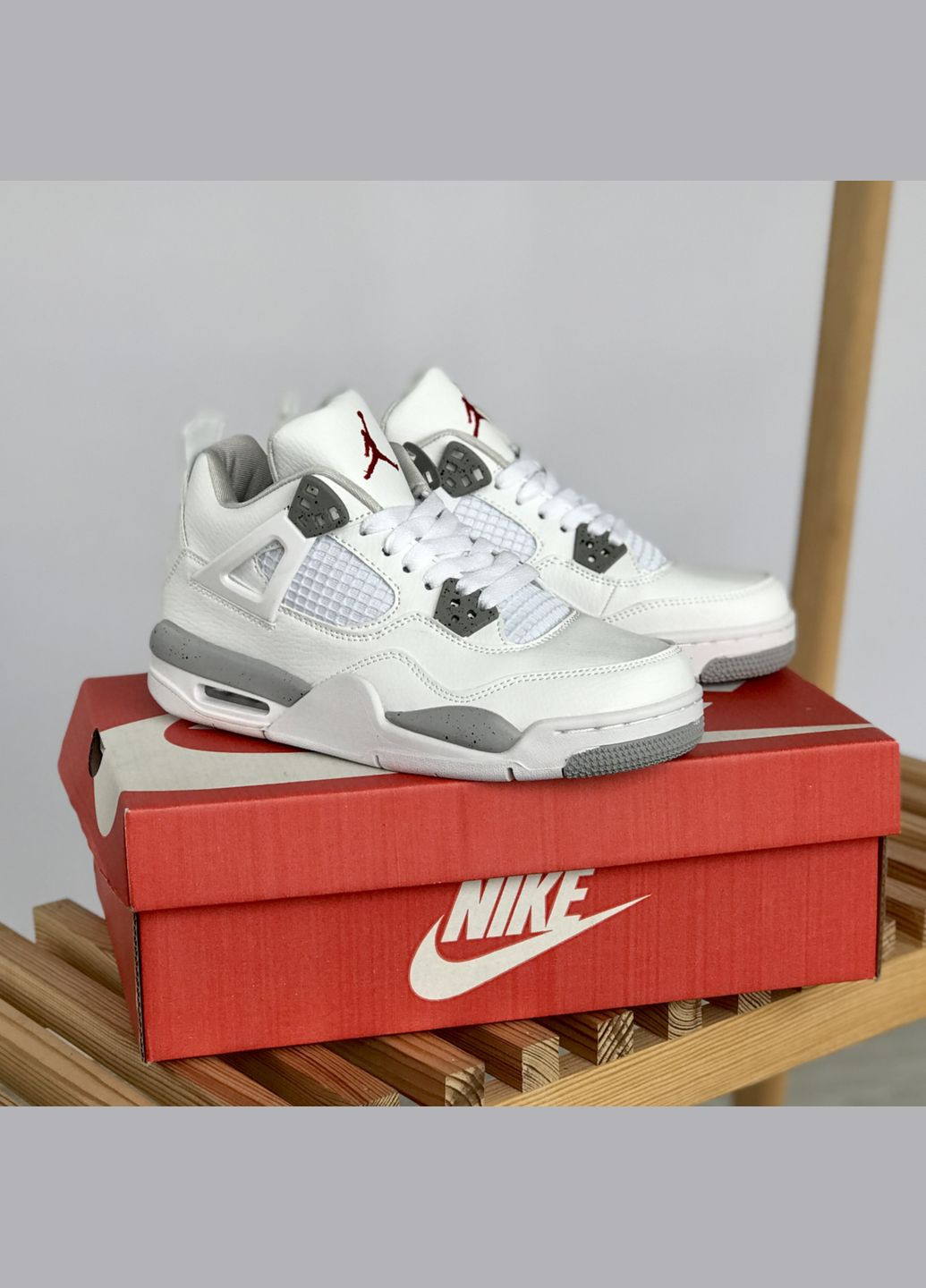Белые всесезонные кроссовки мужские и женские nike air jordan 4 retro white oreo white | найк аир джордан 4 ретро вайт орео белые No Brand