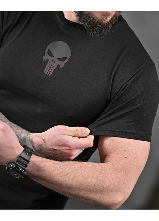 Тактична чоловіча футболка Череп чорна No Brand (358203718)
