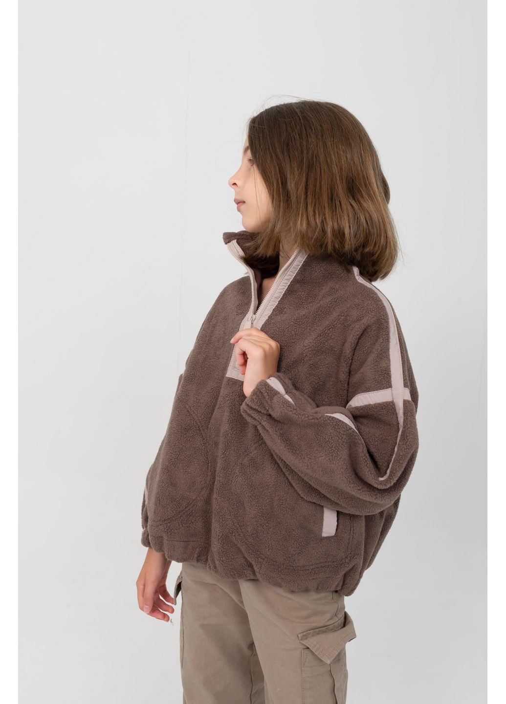 Комбинированный демисезонный худи капучиновый Cvetkov Меридит