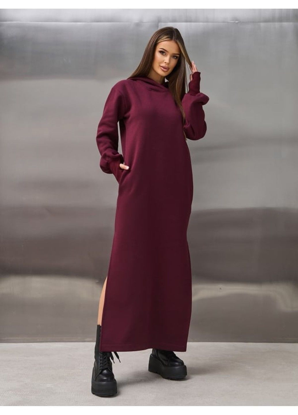 Бордовое повседневный платье issa pus 14899 темно-бордовый ISSA PLUS