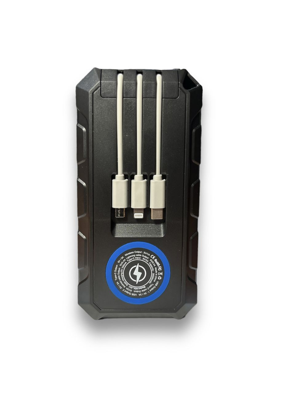 УМБ із сонячною панеллю HDL-531 30000 mAh Wireless Solar Power Charger, Black-Blue VHG (361111420)