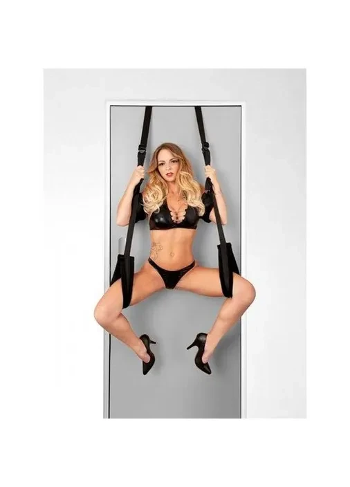 Секс-качели текстильные для дверей Door Straps Черный Fetish Tentation (366887690)