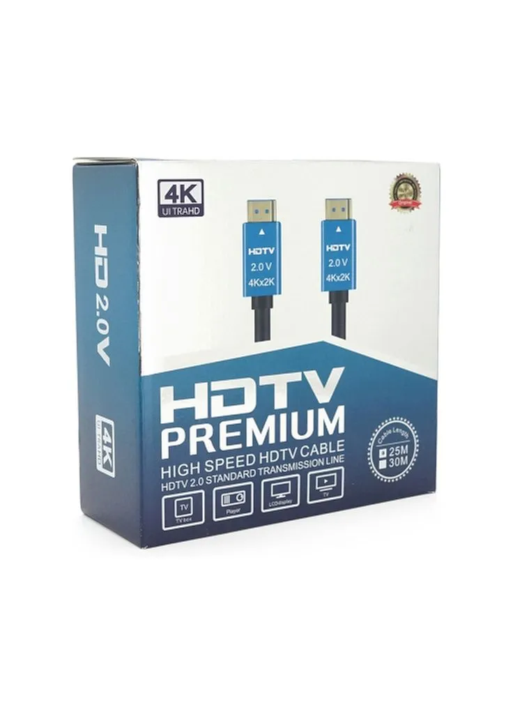 Кабель мультимедийный / 4KV2.0-25m/19123) (m482006) Merlion HDMI M to HDMI M 25.0m V2.0 4Kx2K black (385581382)