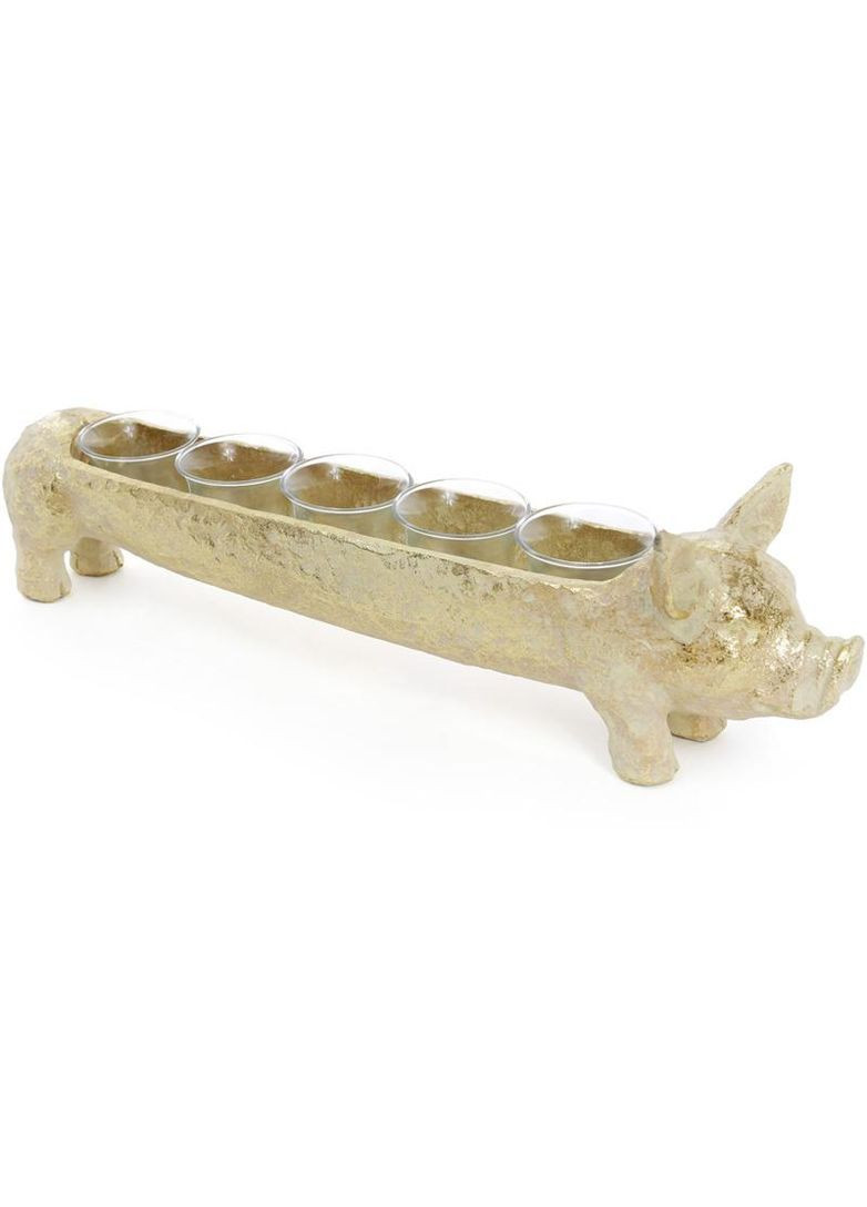 Декоративний свічник Свинка на 5 свічок скляні колби для інтер'єру та свят декор для дому Bona (368990512)