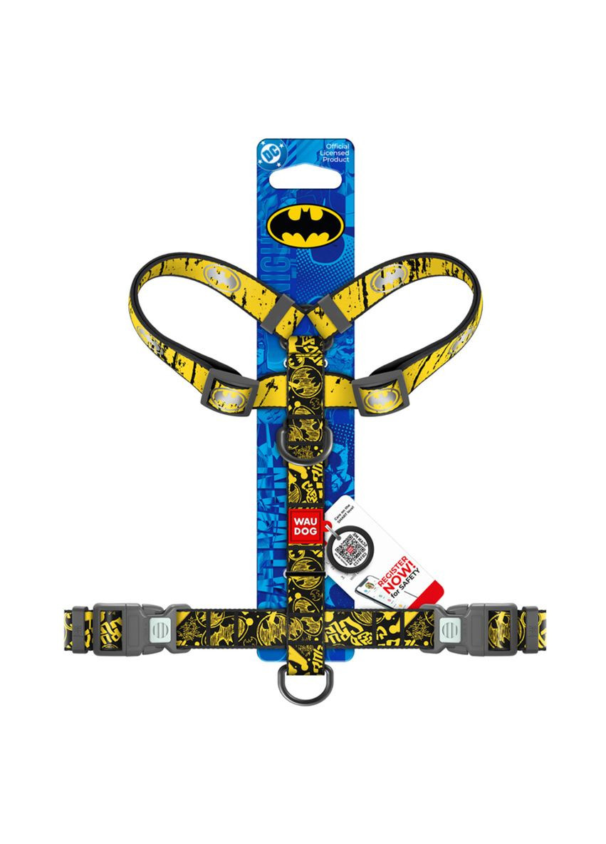 Шлея для собак анатомічна H-подібна Nylon з QR-паспортом, світловідбивна, XL, Ш 25 мм, А 60-100 см, В 68-100 см WAUDOG (331162503)