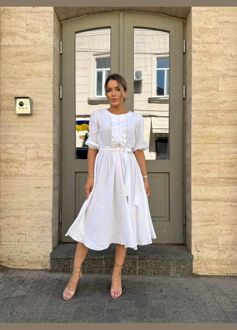 Білий кежуал сукня No Brand однотонна