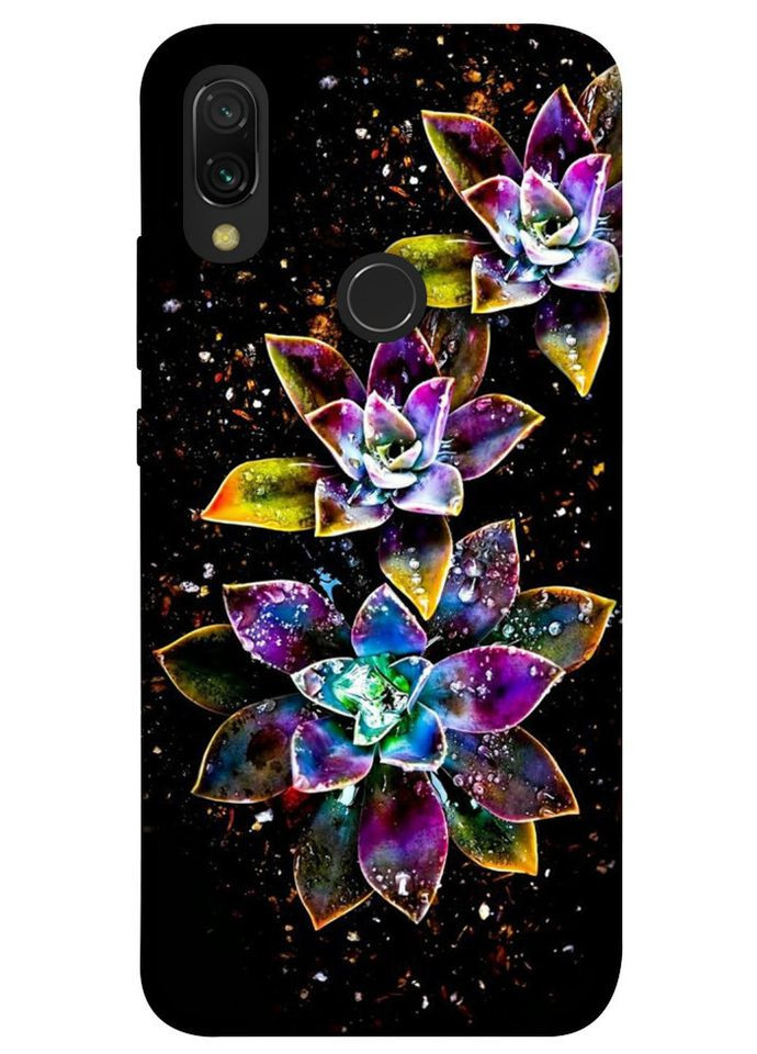 Чохол з принтом для Xiaomi Redmi 7 / на Ксяомі, сяомі, ксіомі редмі 7 Flowers on black No Brand (339065904)