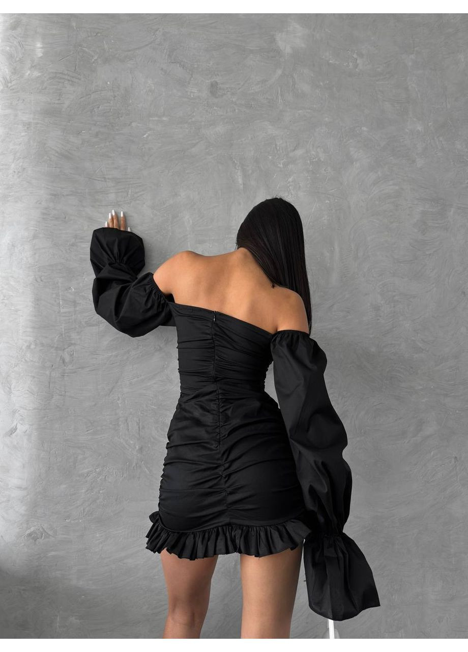 Черное праздничный, вечернее платье No Brand однотонное