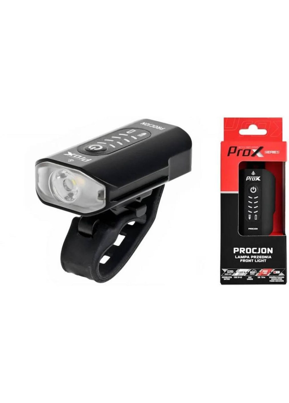 Фара передня Procjon 600Lm, 1200mAh, USB-C чорний ProX (369647030)