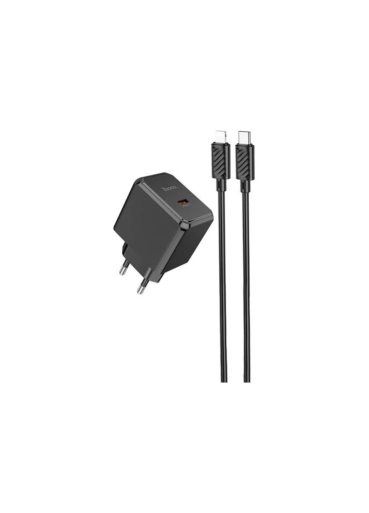 Зарядний пристрій CS13A Ocean USB-C PD20W + cable USB-C to Lightning Black (6942007603829) Hoco (385200761)