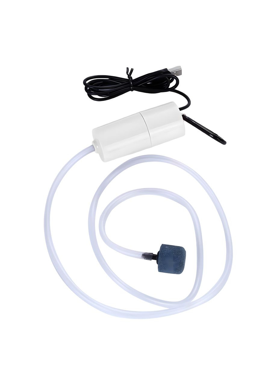 Мініатюрний кисневий USB компресор для акваріума білий No Brand (369623691)