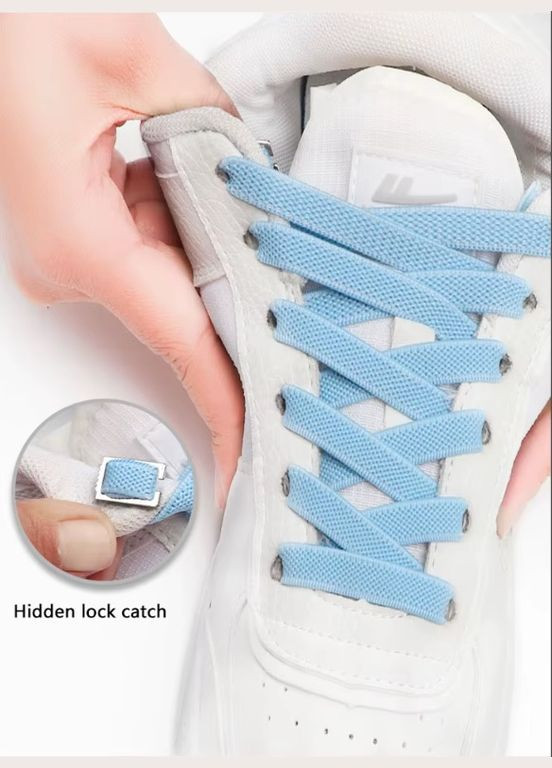 Эластичные плоские шнурки 8мм с потайными фиксаторами PRC (329880696)