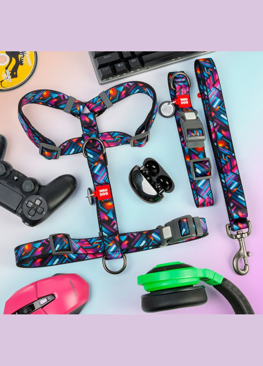 Ошейник для собак нейлоновый Nylon с QR паспортом, XXL, Ш 35 мм, Длин 46-70 см WAUDOG (322642477)
