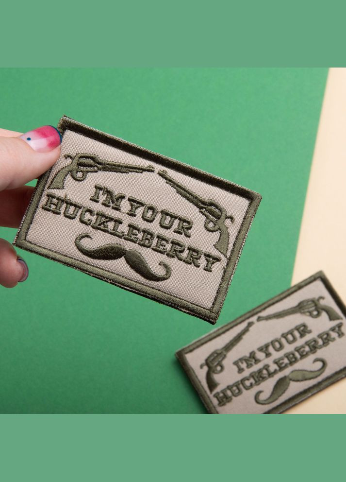 Набор шевронов 2 шт. с липучкой I am your Huckleberry 5x8 см хаки вышитый патч шеврон нашивка IDEIA (316131995)