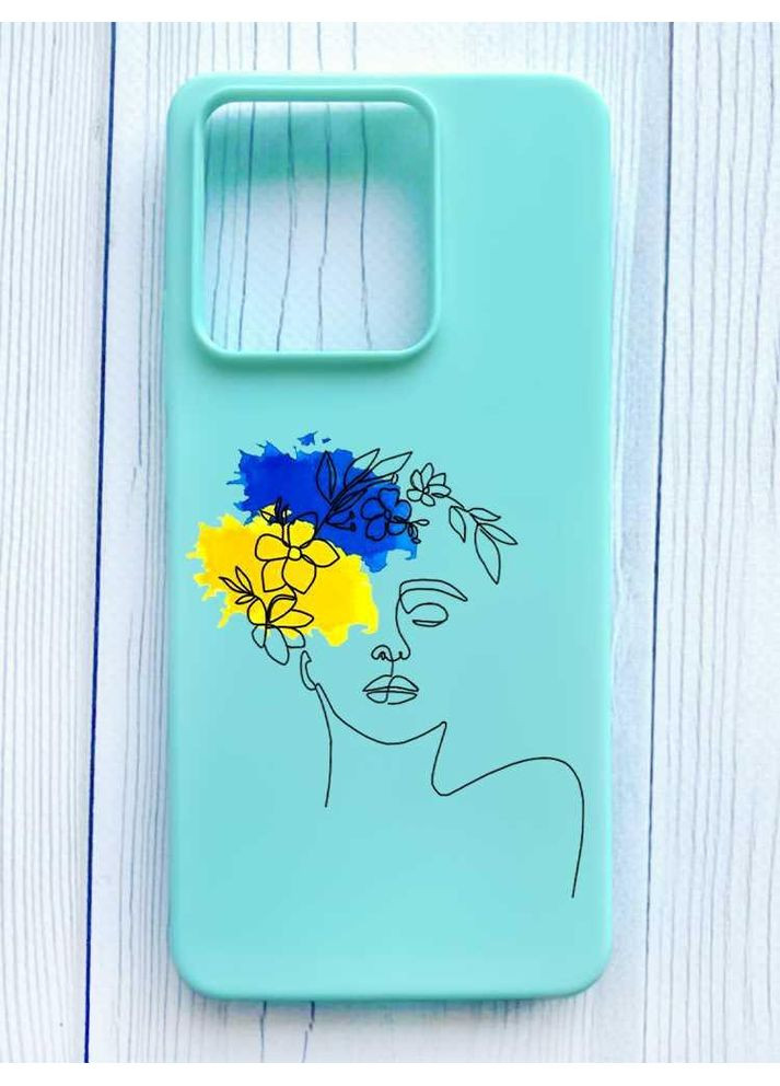 Матовий бірюзовий чохол на Xiaomi Redmi Note 13 Pro 5G Українка Арт (принт 3) Creative (355406627)