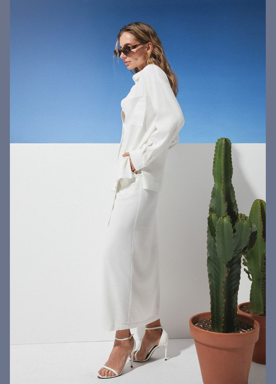 Жіночий комплект сорочка зі спідницею молочного кольору Seventeen (329901402)