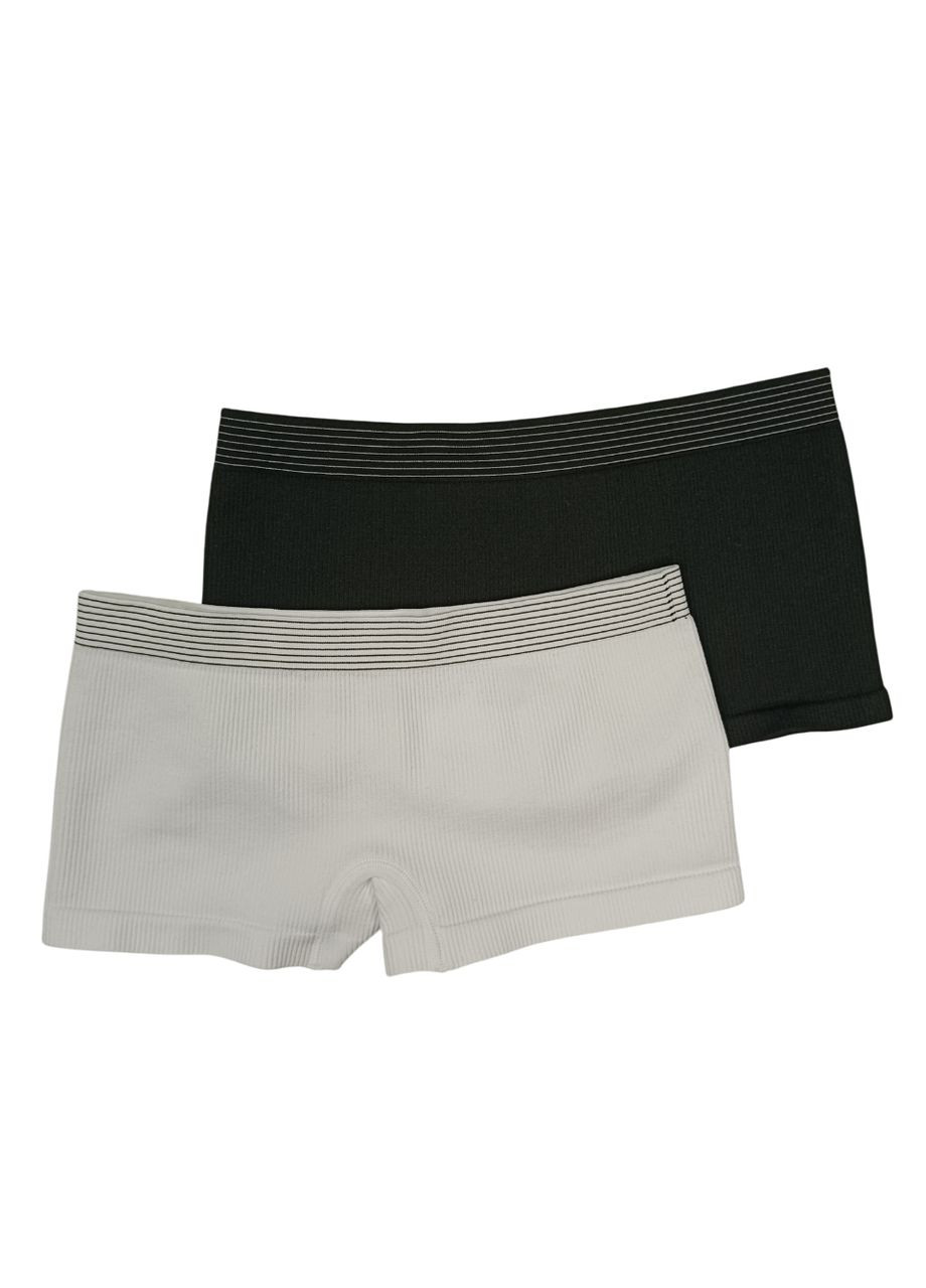 Набір підліткових трусів-шортів (2 одиниці) для дівчинки 146-152 см чорний білий (0706) Primark (348061201)