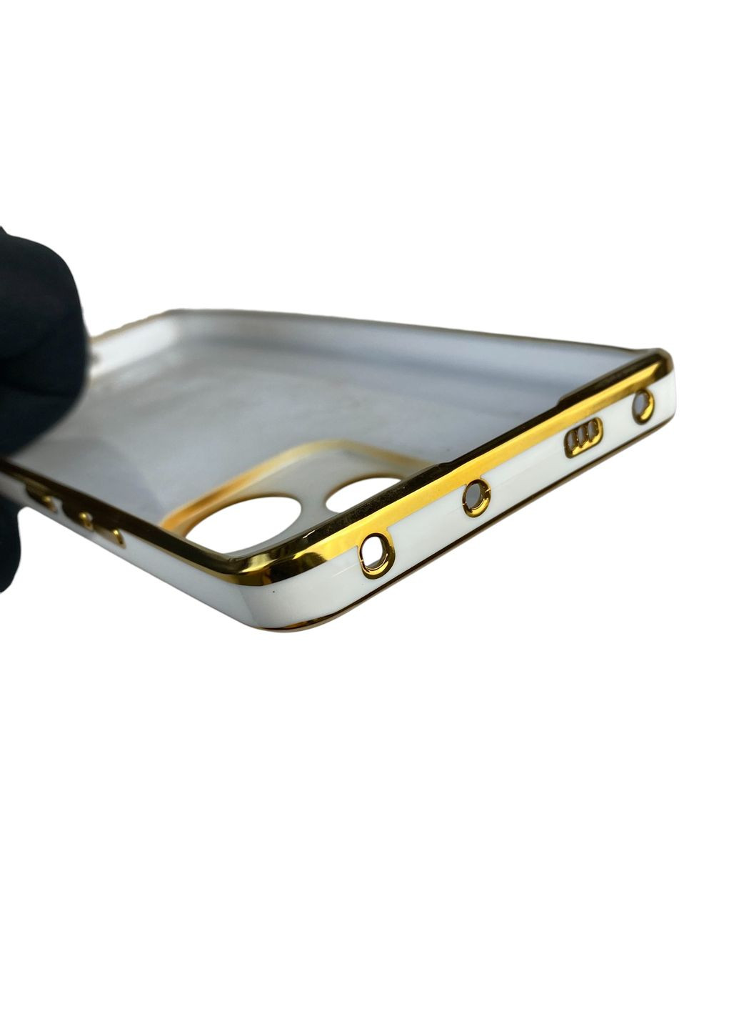 Чохол для Redmi Note 13 Pro Plus з кільцем MagSafe із золотою окантовкою на сяомі редмі нот 13 про плюс білий gs1 Xiaomi (366232544)