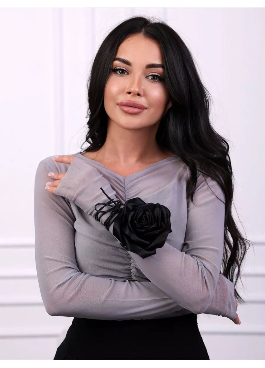 Чокер на шею цветок роза PREMIUM из атласа на шнурке розовый No Brand (358935987)