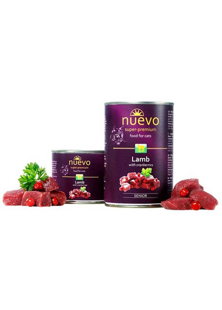 Консерва для пожилых кошек SENIOR Lamb с ягненком и клюквой 200 г (*) Nuevo (363839733)