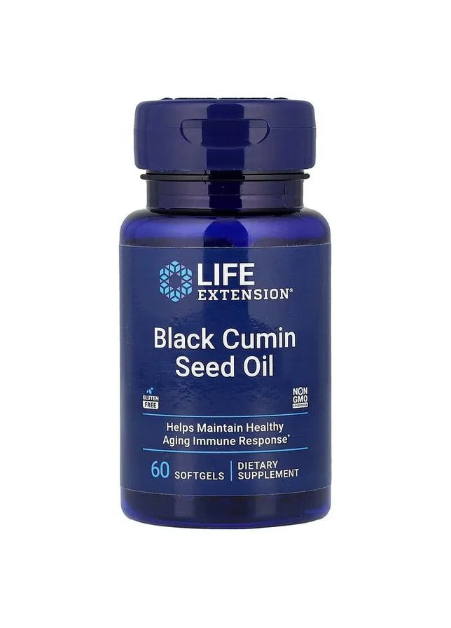 Олія насіння чорного кмину Black Cumin Seed Oil 60 капсул Life Extension (361115746)