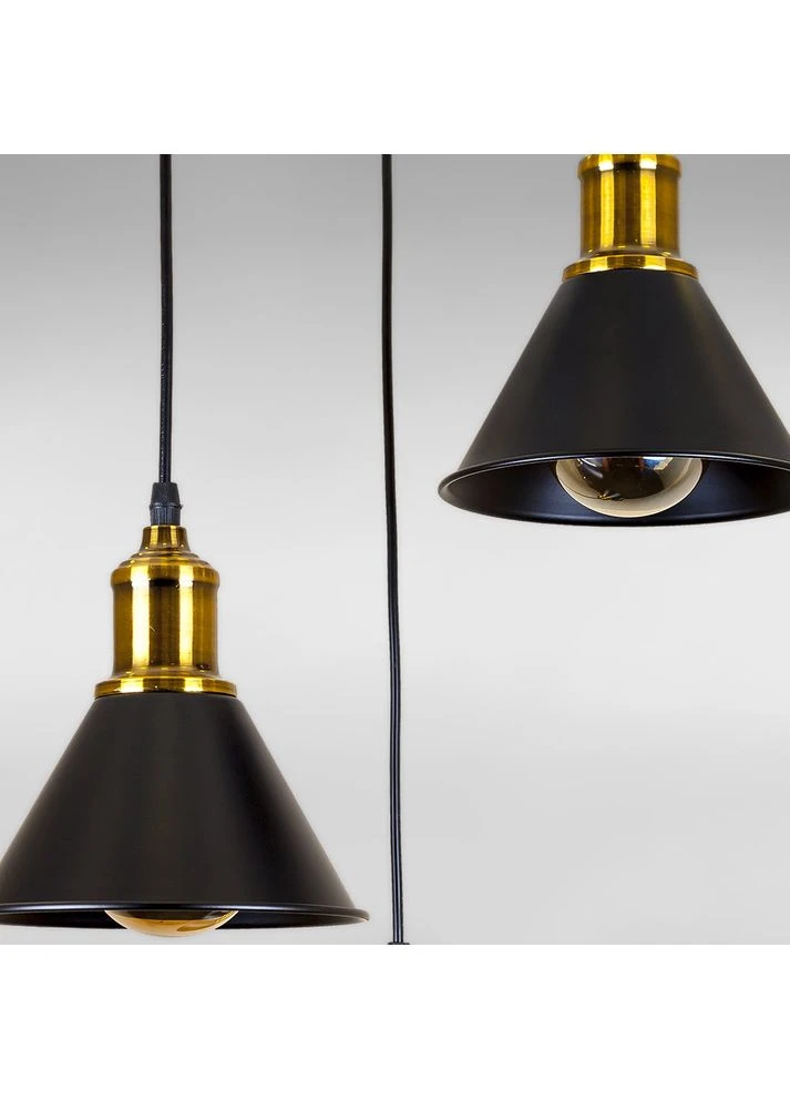 Люстра подвесная Лофт LS-18582F-3 BRZ+BK (300) бронза, плафон черный Light House (379927333)
