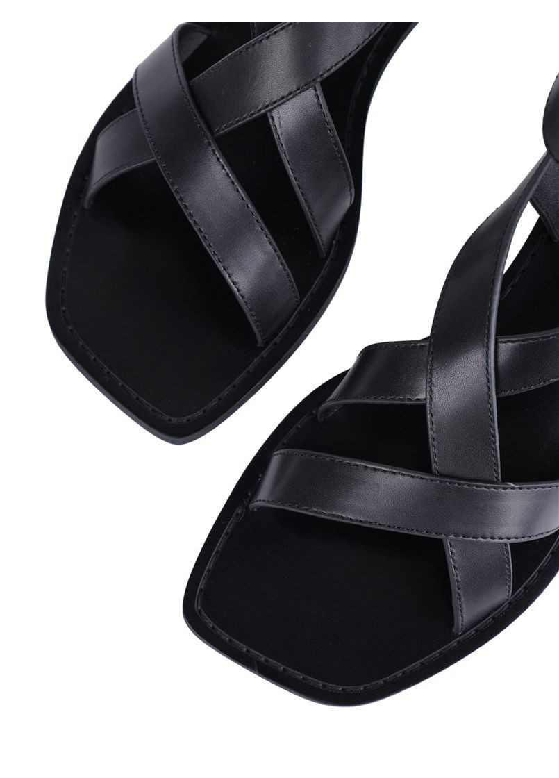 Черные женские сандалии 2517-22-1 черный кожа MIRATON