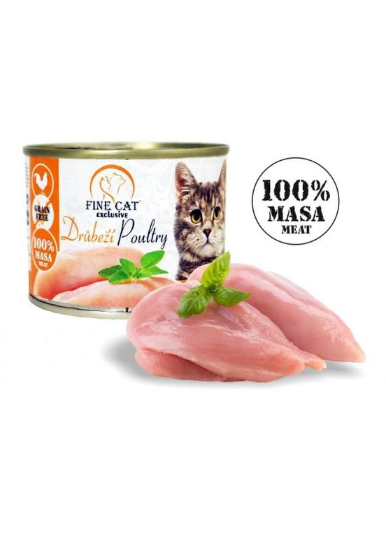 Консерва для котов с мясом птицы 200 г 743 Fine Cat (271985284)