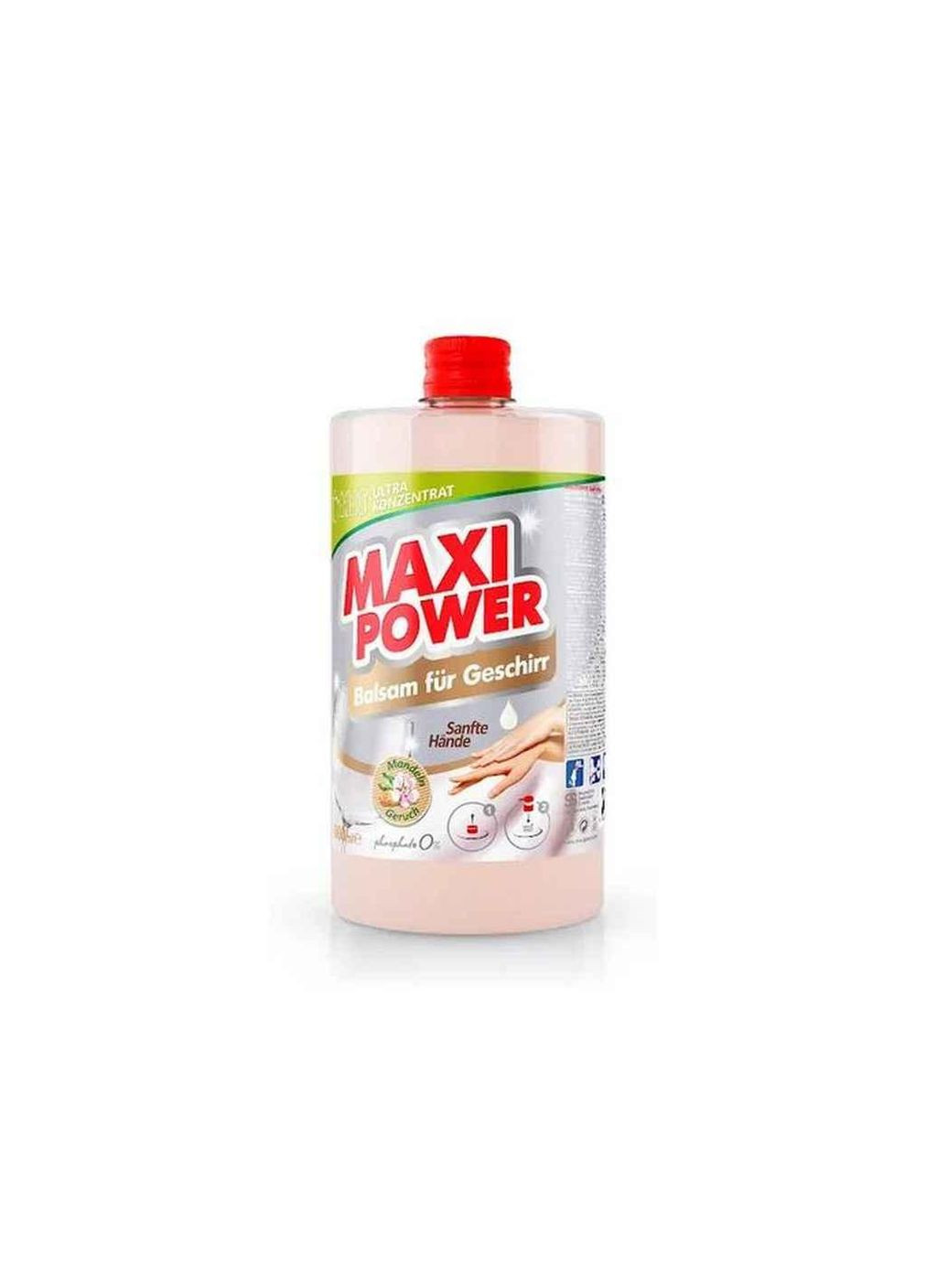 Засіббальзам д/миття посуду 1л Мигдаль запаска ТМ Maxi Power (303417706)