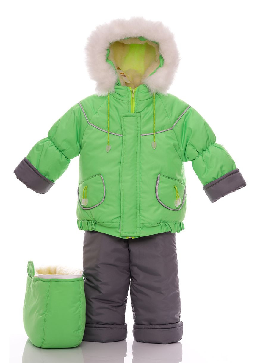 Комбинезон Конверт для мальчика на меху Тройка зеленый 98 см (27560) BABYKROHA (297197864)