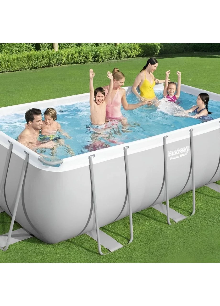 Каркасный бассейн прямоугольный 412×201×122 см с лестницей Bestway 56456 (389739694)