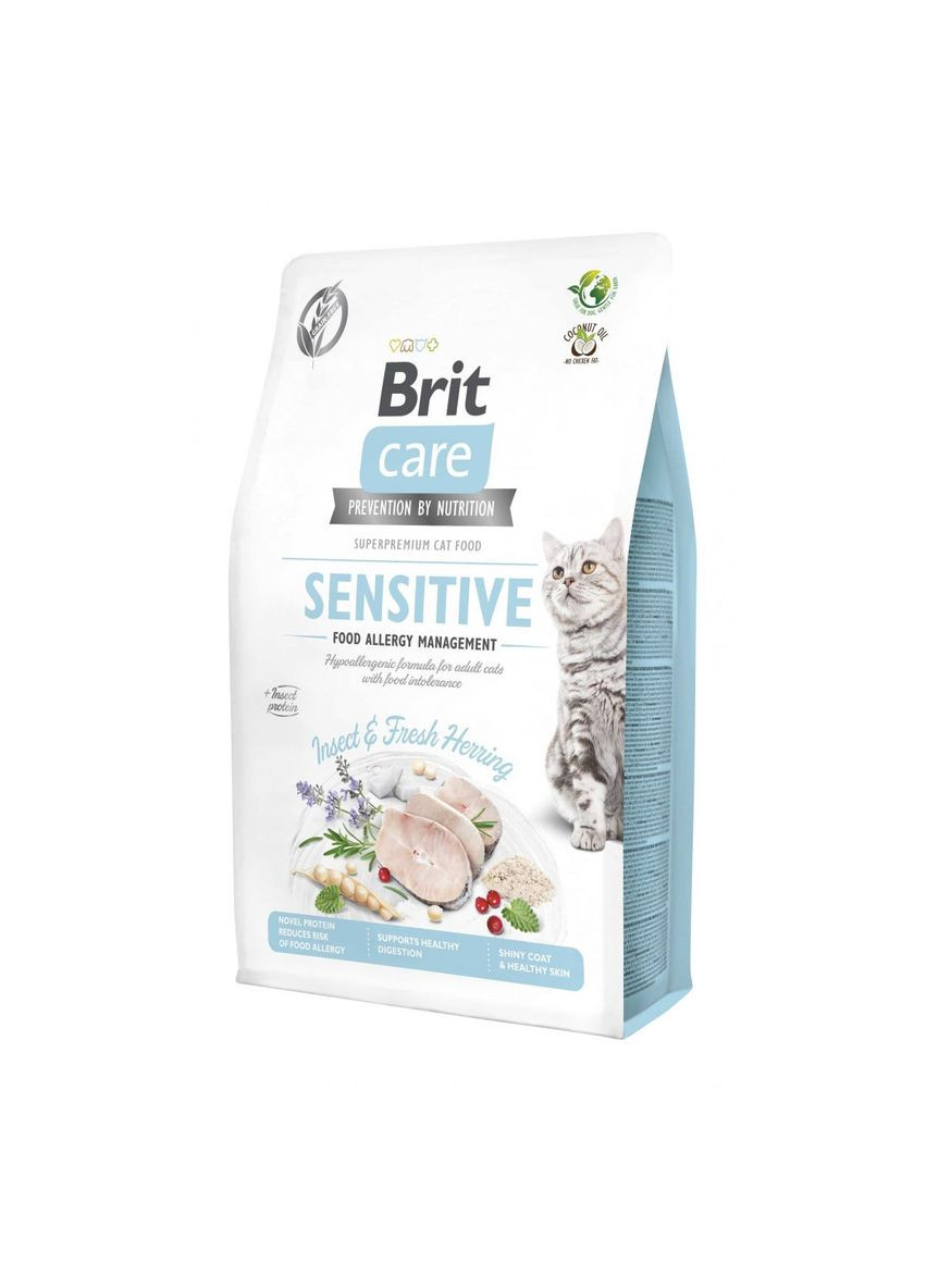 Сухий корм для кішок з чутливим травленням Care Cat GF Insect 2кг, з рибою та комахами Brit (292114419)