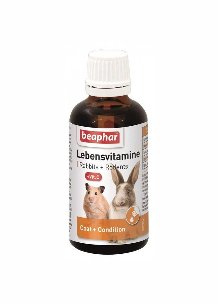 Мультивитаминная кормовая добавка для грызунов и кроликов Beahar Lebensvitamine, 50 мл (*) Beaphar (303633304)
