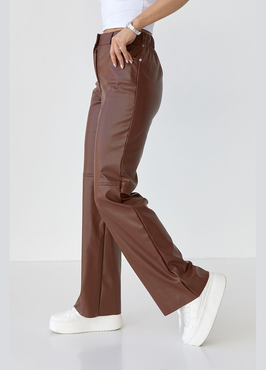 Брюки женские из кожзама с высокой посадкой Liton (297373603)