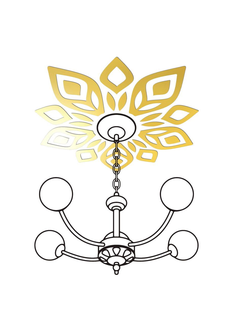 Зеркальные акриловые наклейки потолочные под люстру самоклеящиеся Люпин 25 шт. Ваша Світлість (366334580)